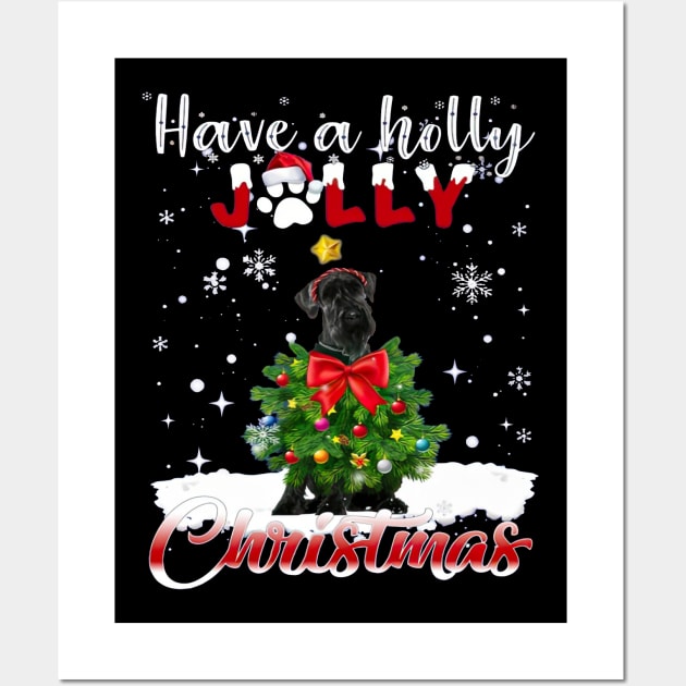 Have A Holly Jolly Christmas Rottweiler Dog Christmas Tree Wall Art by nakaahikithuy